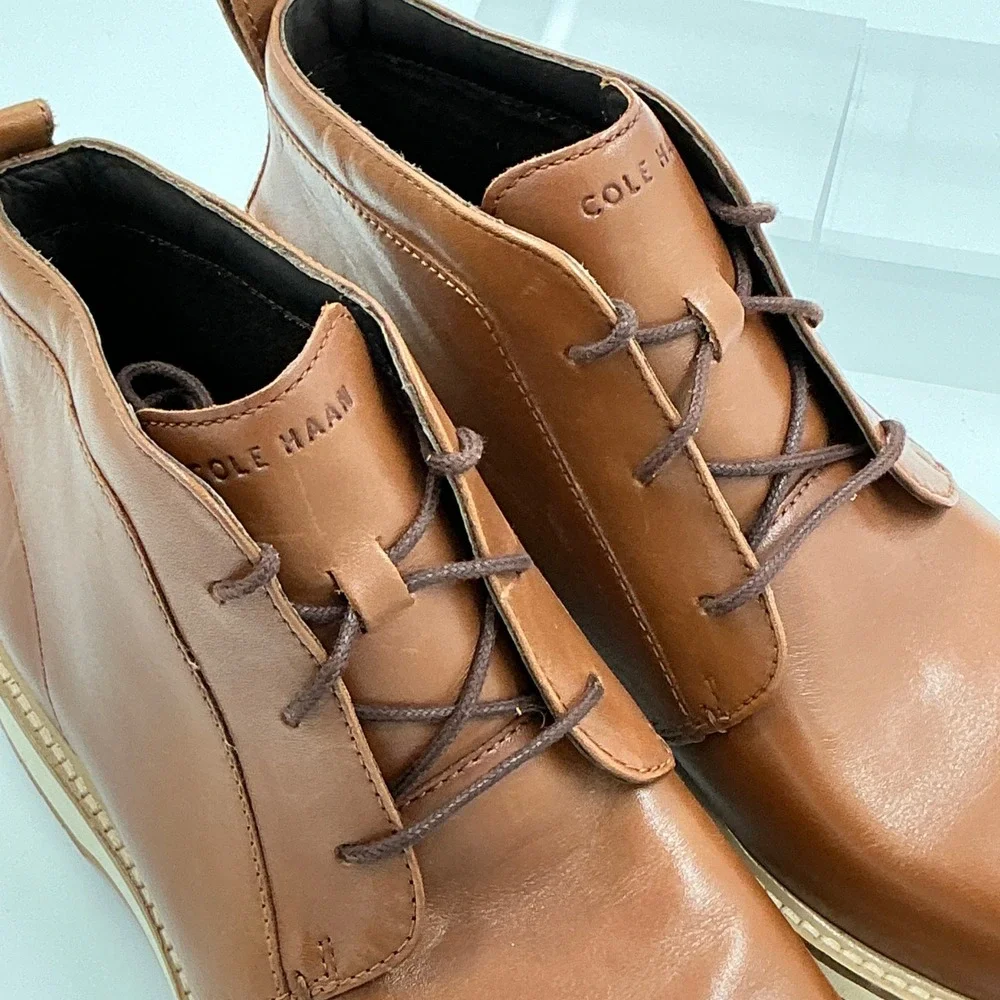 Cole Haan Men Size 8.5 Grand 360 British Tan Leather Chukka Boots NEW Morse $228